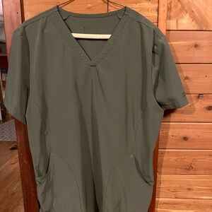 Women’s olive scrub top